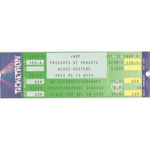 Vintage 1986 Blues Busters Full Unused Concert Ticket Stub Cincinnati OH